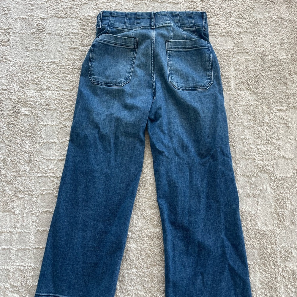 Maeve Colette Blue High Rise Crop Flare & Wide Leg Jeans